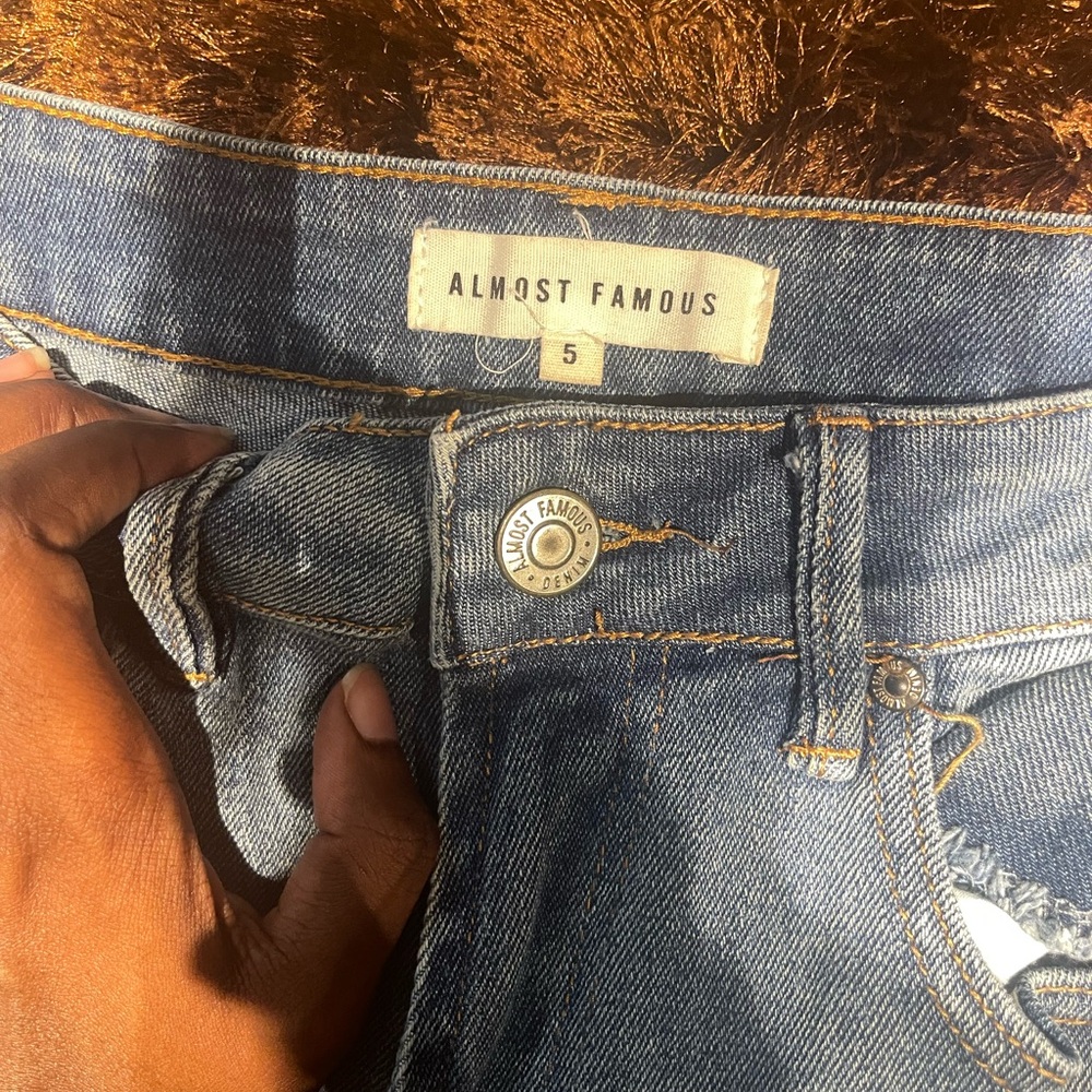 Boom Boom Jeans Blue Skinny Distressed Denim - Picture 2 of 4